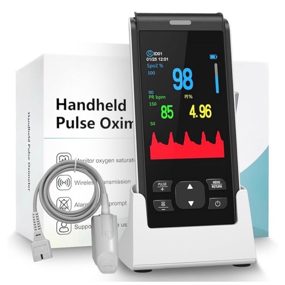 Pulse Oximeter Handheld Fingertip SpO2 PR Heart Rate Finger Blood Oxygen Monitor